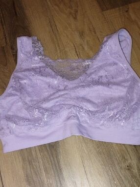 Breezies Lavender Lace Wireless Bralette